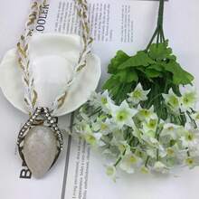 复古波西米亚风格复古水滴猫眼石项链毛衣链。 - 葉子 - 查看 7