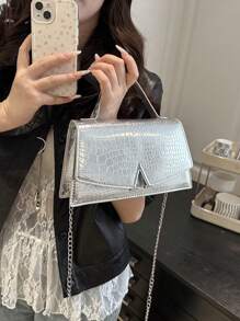 Bolso de mano tipo clutch con estampado de cocodrilo de moda 2025, cartera larga de mujer, bolso pequeño