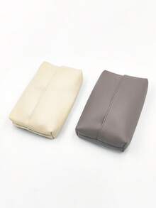 1 PC PU Leather Tissue Box (Beige/Gray/Brown/Khaki) – Nordic-Style Soft Leather Desktop Tissue Holder For Living Room, Bedroom, Study, And Home Use - Multicolor - View 15