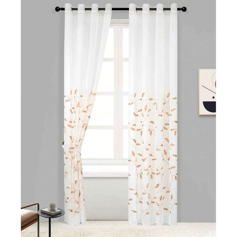 Tenda In Voile Semitrasparente (1 Pezzo), Dimensioni 140*280 Cm, Adatta Per Soggiorno, Camera Da Letto E Altri Spazi Abitativi, Ideale Per Chi Cerca Privacy E Luce Soffusa. - Marrone - Visualizzare 1