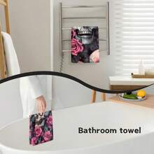 1 set/2 buc prosoape de bucătărie cu model craniu și floral, prosoape de spălat vase, potrivite pentru decorarea interioară în restaurante, bucătării și băi, decorare pentru petreceri, cadouri de festival și pot fi oferite și ca cadouri de Halloween