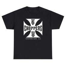 West Coast Choppers Cross Frame Print Tshirt Male Hip Hop Streetwear Vintage T-Shirts Casual Tees Men's Fleece Short Sleeve - màu đen - Xem 1