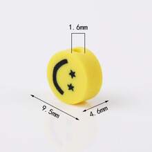 50pcs/Pack Polymer Clay 10mm Pentagram & Smiling Face Beads For DIY Bracelet & Necklace Accessories