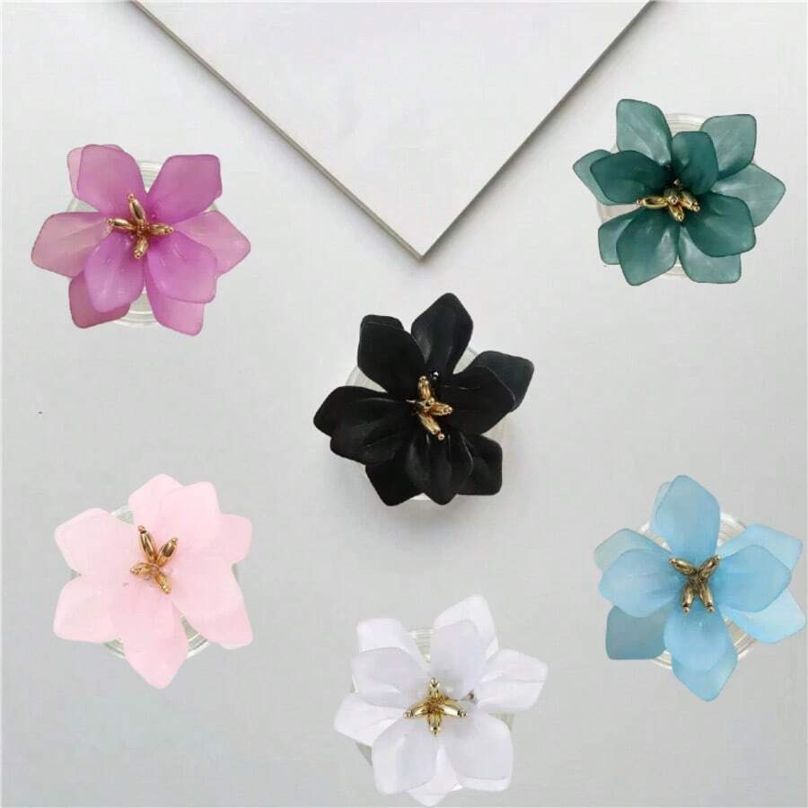 Suporte de celular em formato de flor de lótus, 1 peça, com suporte retrátil de mesa em formato de flor de lótus, cor sólida, suporte portátil e desleixado, compatível com iPhone, Android, presente de aniversário, família, amigos, suporte para celular, acessórios para celular - Multicolorido - Ver 1