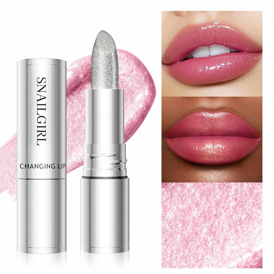 SNAILGIRL Magic PH-Changing Lipstick, Black & Red Glitter Shimmery Lip Gloss, Temperature-Changing Tinted Lip Balm, Moisturizing & Nourishing Lip Makeup For Women & Girls, 24-Hour Long-Lasting Color, Suitable For All Skin Types, Perfect For Daily Makeup, Valentine's Day Gift, Ideal For Casual, Street, Holiday, Party Occasions All Year Round - Nhiều màu - Xem 1