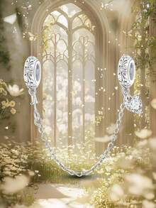 1Pc Fashionable Flower Tulip Clover Charm Bead Fit For Women Bracelets Bangles DIY Jewelry Making And Daily Outfit Matching Jewelry Decoration For Girls - Silver - View 9