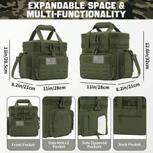 Large Capacity Men's Tactical Lunch Bag, Cooler Insulated Pouch, Heat Insulation, Suitable For Traveling For Work, Camping Picnic, Outdoor Activities, Office Use, MOLLE Webbing System - 軍綠色 - 查看 2