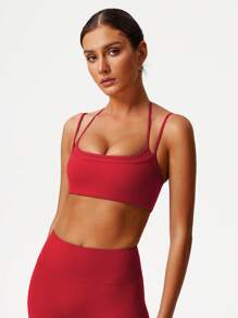 Sodalemon Damen Sport-BH mit doppelter Schicht und verstellbaren Trägern