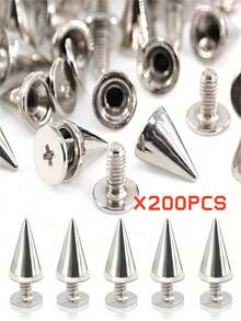 50pcs Punk Style Rivet, Suitable For DIY Leather Crafts - 7mm X 9.5mm Bullet Head Cone Studs And Metal Rivets - Multicolor - View 18