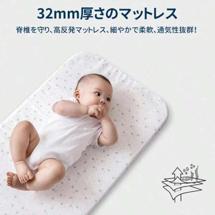 ZOOBLY ベビーベッド 添い寝ベッド 折りたたみ ミニ 組み立て簡単