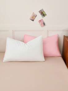 Bộ ga trải giường 2/3 món màu trắng và hồng có thể đảo mặt, màu trơn mềm mại thân thiện với da, kiểu dáng tối giản, thoải mái, mềm mại, thoáng khí, phù hợp với giường đơn/đôi/cỡ Queen/King - lý tưởng cho phòng ngủ, phòng khách, ký túc xá, 1 ga trải giường kèm 1/2 vỏ gối (không bao gồm ruột gối), có thể giặt máy. - Trắng + Hồng - Xem 10