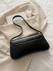 Bolso informal y sencillo de solapa de PU para llevar bajo el brazo. Adecuado para compras, monedero, estudiantes, mujeres jóvenes y oficinistas. Perfecto para la oficina, el colegio, el trabajo, los negocios, el desplazamiento, actividades al aire libre, viajes y picnics.