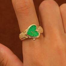 1pc Minimalist & Unique Painting Dial Watch Ring Set, Versatile Jewelry Accessory, Couple Gift - Multicolor - View 7