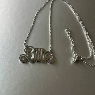 1pc Fashionable Hollow Letter Clavicle Necklace, Minimalist Delicate Pendant Necklace, Music Festival Party Jewelry Accessory Gift