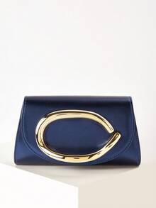 闪亮、耀眼、奢华、迷人、优雅、精致的大号女士手拿包、晚宴包、派对手提包，配有可拆卸链条肩带，适合婚礼、派对、舞会等场合，采用天鹅绒材质，时尚优雅，适合女孩、女士、大学生、年轻职业女性和上班族。 - 藍色 - 查看 2