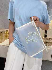Cute And Compact Bear-Themed Transparent Jelly Bag, Designed As A Waterproof Handbag Suitable For Swimming And Bathing. It Also Functions As A Large-Capacity Cosmetics Bag For Women, A Storage Bath Bag, Or A Portable Storage Solution For Short Trips. This Versatile Item Is Essential For The Back-To-School Season And Highly Practical For Brief Travel. Travel Essentials Vacation Summer Holiday Back To School School Stuff Bag For School Travel Bag For Women Makeup Bag For Travel