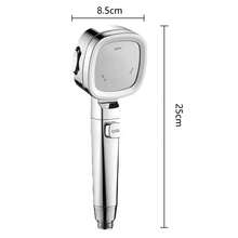 Cabezal de ducha de alta presión, ahorro de agua, 3 modos, cabezales de ducha ajustables, parada de agua con una sola tecla, rociador de masaje, accesorios de baño - Plateado - Ver 8