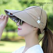 Cappello da sole ampio e pieghevole da donna, cappelli di paglia versatili e traspiranti per la protezione estiva dai raggi UV