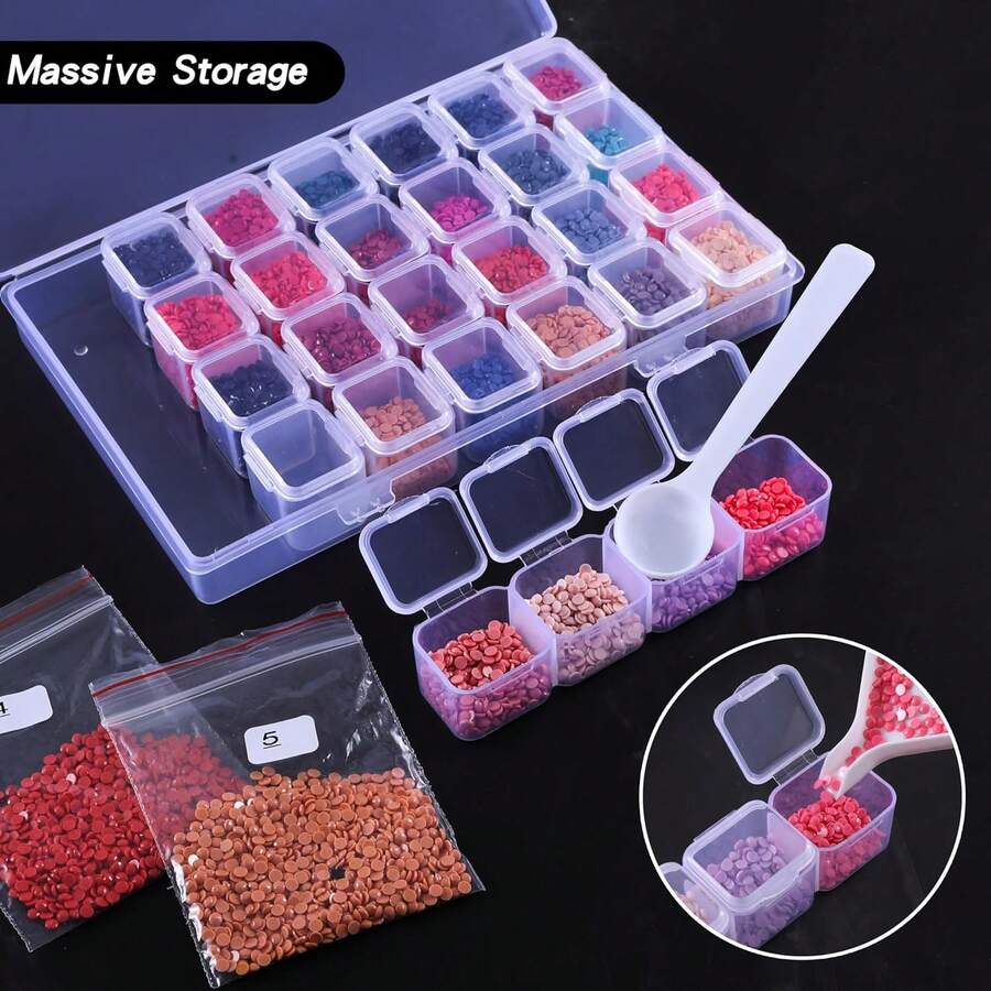 鑽石繪畫手工工具盒套裝,diy鑽石繪畫工具22件 - 彩色 - 查看 1