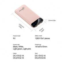 Winsway 10000mAh Power Bank, Lightweight And Compact Design, 2.1A Fast Charging, Dual Charging Function, Super Practical, LED Digital Display - White - View 7