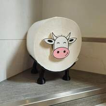 1pc Cute Cow Toilet Paper Holder, Animal Toilet Paper Rack - Bathroom Accessories, Suitable As Gift For Friends, Family, Holidays