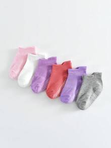 6 Pairs Non-Slip Ankle Socks For Baby Boys And Girls, Suitable For Infants And Children
