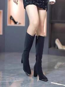 Women Western Boots - Khaki With Fleece Lining - View 7