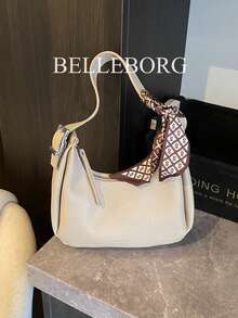 Fashionable Versatile Retro Print Shoulder Bag Underarm Bag With Scarf - View 1