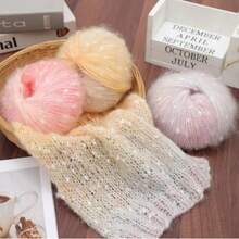 50g Set di 3 palle di filato morbido e appiccicoso con motivi a pois e fiocchi di neve sfumati, adatto per realizzare all'uncinetto vestiti, sciarpe, maglioni