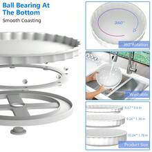 3 Pack Large Lazy Susan Rotating Turntable Organizer - For Kitchen, Pantry, Cabinet - White - View 4