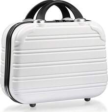 14-Inch Hardshell Makeup Train Case For Travel & Storage - White - View 1