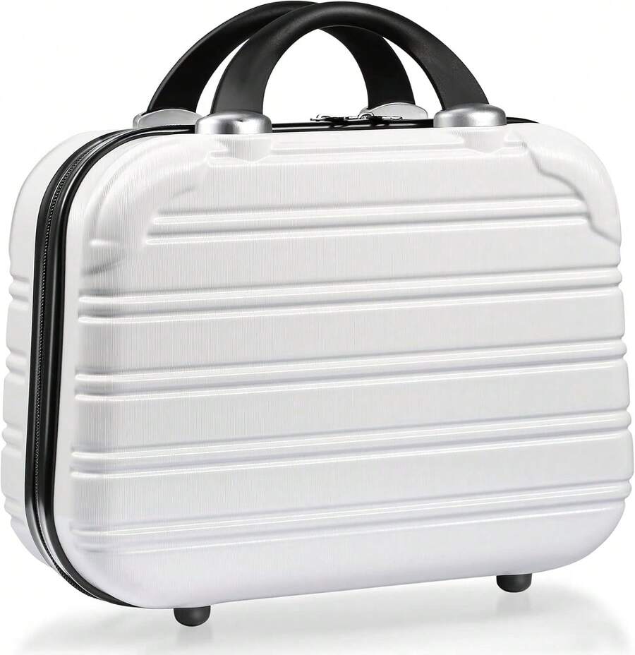 14-Inch Hardshell Makeup Train Case For Travel & Storage - White - View 1