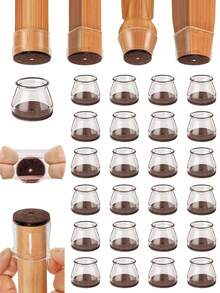 4/8/16/24/36pcs Furniture Leg Floor Protectors, Suitable For Hardwood Floors, Furniture Pads, Chair Leg Sliders, Silicone Chair Leg Covers, Prevent Floor Scratches And Reduce Noise, Applicable For Kitchen, Living Room, Bedroom, Cafe, 3 Styles Available
