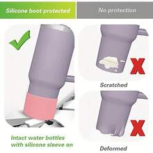 4 件兼容 杯配件、Incloud 1 件 40 盎司杯盖替换装、1 个 7.5 厘米杯垫、1 根吸管、1 个适用于 的刷子、可重复使用的杯盖、1 件适用于 杯的防溢防溅杯盖 - 彩色 - 查看 5