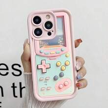 Game Console Pink Pattern Phone Case For Compatible With IPhone 16/15/14/13/12/11/ProMax/Pro/Plus/XSMax/XS/X,For Compatible With Samsung Galaxy S22/S23/S24/S25/Plus/FE/Ultra,Fashion Female Summer Unique Cases Shockproof Anti-Drop Design Tpu Protection Cover Men Casing Girl Women Ultimate Protective Fundas Para Protectores De Celulares Accessories Friend Gift Aesthetic Protector Forro De Teléfono - 粉色 - 查看 2