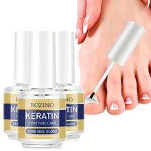 3pcs Rozino Keratin 3 Day Nail Care Nail Polish Care Products. It Is Rich In Natural Ingredients Such As Keratin, Aloe Vera And Lavender, Which Can Effectively Strengthen Nails, Lock In Moisture And Give Nails A Natural Luster. - màu nâu - Xem 6