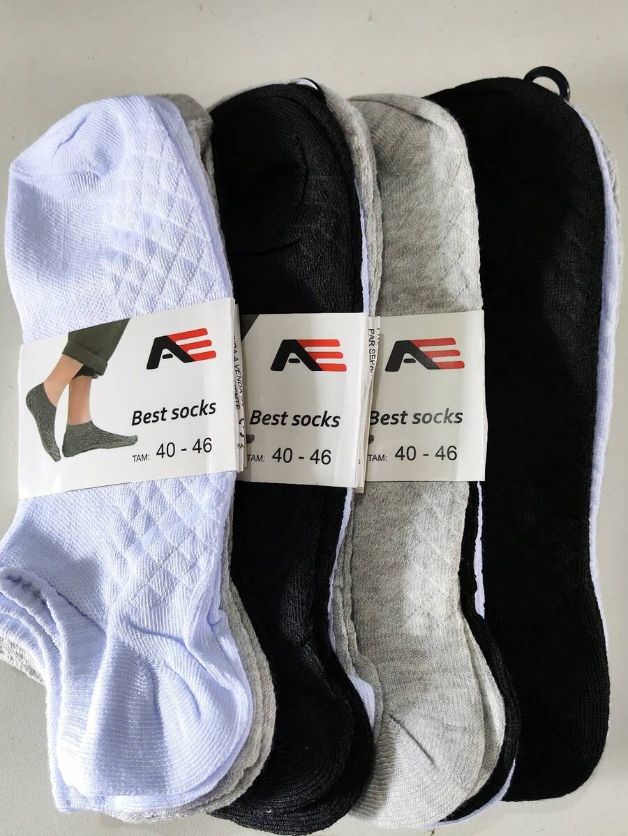 Kit 12 Pairs Of Men's Socks, Good Quality, Great Value, Short Shaft - Multicolor - View 1