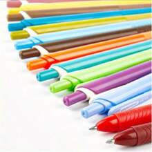 20/40 支鲜艳彩色中性笔 - 快干防晕染，可伸缩细 0.5 毫米笔尖，书写流畅，非常适合日记和笔记记录，多色办公用品 | 细头笔 | 舒适握感，书写笔，学校用品，海报着色，送给学生的精美礼物，完美的返校礼物 - 彩色 - 查看 3