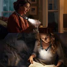 1pc LED Neck Hanging Light, USB Rechargeable/Battery Powered Reading Lamp, Student Eye Protection Lighting, Outdoor Night Running Portable Headlamp, Creative Work Light