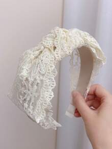 1件装女士性感蕾丝蝴蝶结发箍，优雅日常甜美校园风配饰，适合女士发饰，女士头饰发箍