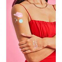 Xo Fetti Pastel Rainbow Temporary Tattoos 50 Iridescent Foil Styles Preppy Birthday Party Supplies  Party Favors Party Vibes Only6eds2 - Birthday - View 6