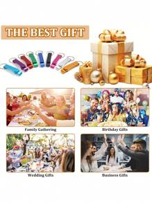 10 件定制雕刻金属开瓶器钥匙扣 - 适合派对、生日和啤酒节庆祝活动 | 耐用，适合厨房和餐厅使用 | 无需电池