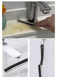 多功能浴室清洁刷套装 - 包括瓷砖缝隙刷、水槽刷、水龙头刷、浴缸刷、窗户刷，适用于厨房、浴室、瓷砖缝隙和难以触及的区域。浴室配件，浴室工具。 - 黑色 - 查看 6