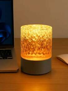1 confezione Lampada da tavolo con luce notturna a tipo C rotonda, lampada creativa da comodino con effetto di onde rotanti, lampada atmosferica a fiamma con 16 colori e effetto diamante, con telecomando, luce notturna RGB per camera da letto con design a onde rotanti, adatta per camere dei bambini, camere da letto, corridoi