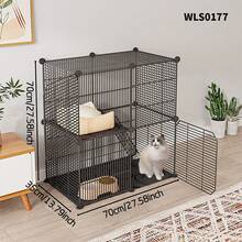 Multi-Layer Cat Cage With Litter Box, Indoor Cat Furniture, Pet Cat Home, Small Size - Multicolor - View 3