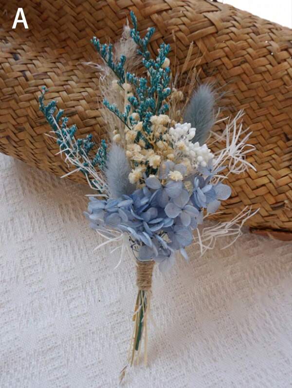 1/2/3/4/6/8/10/12 Piezas Ramo de novia de flores secas miniatura, muñequera de dama de honor, manualidades de boda, decoración del hogar, relleno de jarrón para bodas, Acción de Gracias, Navidad, Otoño