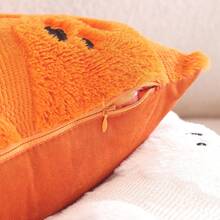 1 Pc Halloween Cute 3D Ghost Embroidered Plush Pillow Cover, Quilted Decorative Cushion Cover, Holiday Gift And Party Decor (Cover Only, No Pillow Insert) - White - View 5