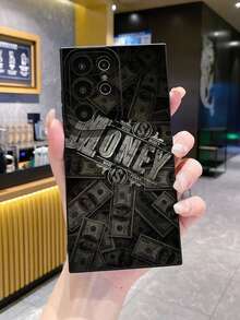 1pc Dollar MONEY Pattern Shockproof Phone Case Compatible With Apple, /Galaxy, Infinix, Redmi, OPPO, VIVO, Realme Waterproof Anti-Fall Scratch Resistant - Black - View 5