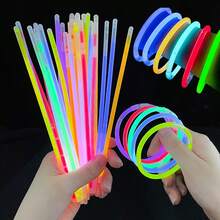 50/20 unidades Barras luminosas, decoración de fiesta fluorescente, collares y pulseras luminosos de fiesta neón, suministros perfectos para fiestas - Multicolor - Ver 2