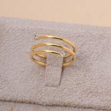 Three-Turn Adjustment Ring With 18k Gold Plating - Vàng - Xem 2